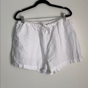 Deiji Studios white linen shorts